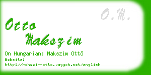otto makszim business card